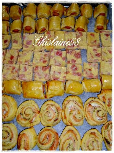 Mini roulés, quiches et feuilletés