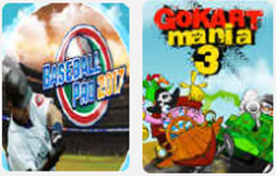 Capture des jeux « Baseball Pro 2017 » et « GoKart mania 3 »