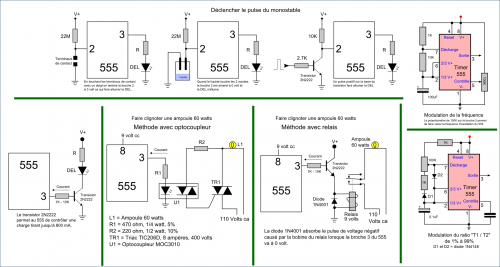 Interface avec l'extérieur pour le timer 555