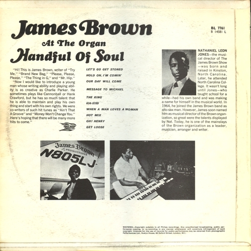 1966 James Brown At The Organ : Album " Handful Of Soul " Smash Records SRS 67084 [ US ]