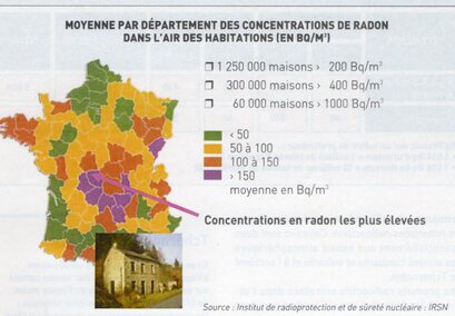 Radioactivité en France, naturelle et créée par l'homme.