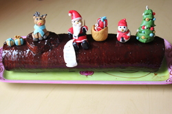 bûche de Noël décoration pâte à sucre