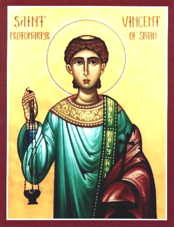 Saint Vincent, Diacre de Saragosse, martyr à Valence (+ 304)