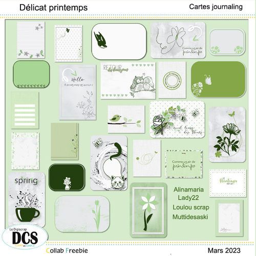 Délicat Printemps-Cartes journaling