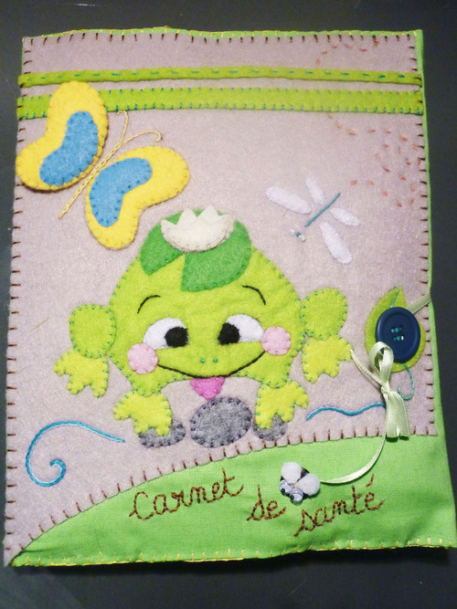 ♥ protège-carnet de santé Lucky Frog ♥