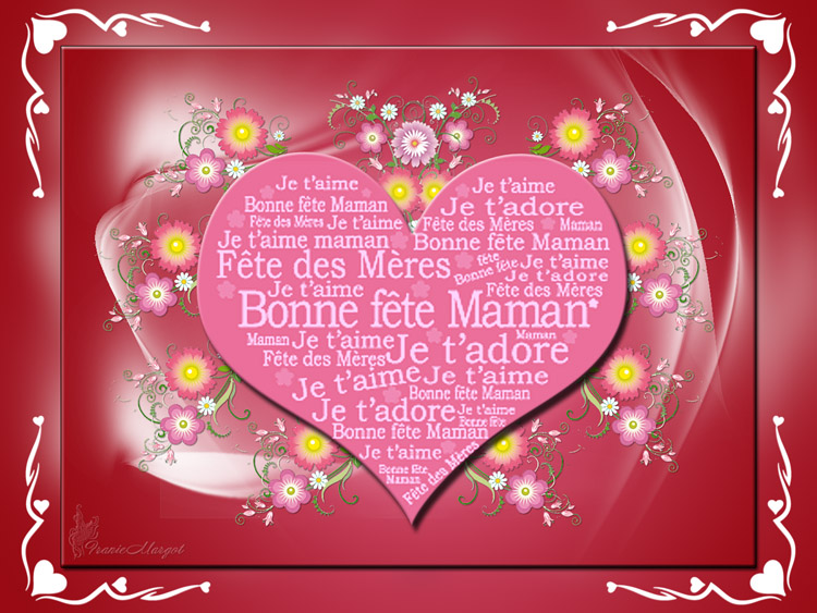 Coeur Bonne Fête Maman L48 H44 cm