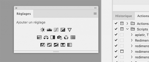 Photoshop: préférences et panneaux de droite