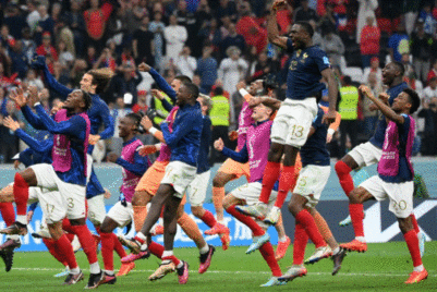 Les joueurs français célébrant la victoire