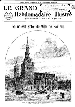 Le nouvel Hôtel de Ville de Bailleul #1 (Le Grand hebdomadaire illustré, 29 mars 1925)