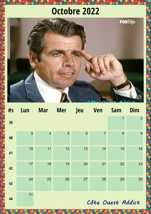 Calendriers en français avec les personnages.