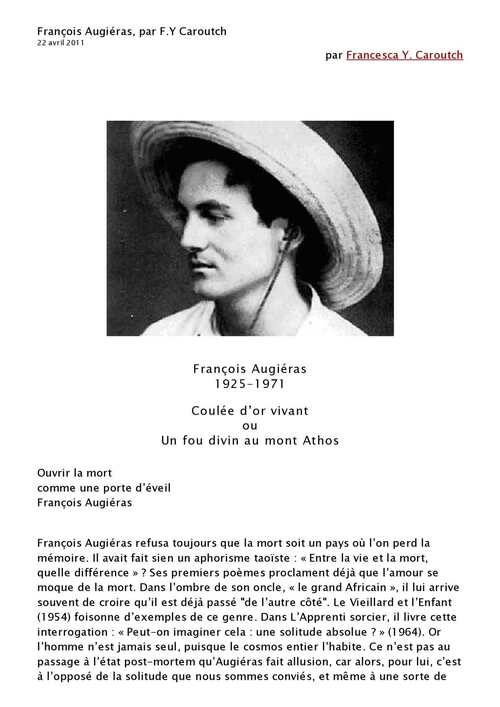 18 juillet 1925 : naissance de François Augérias