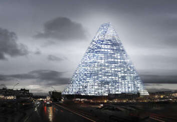 Image du projet de la tour Triangle, dessinée par l’agence d’architecture suisse Herzog & de Meuron.