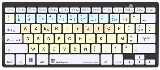 Nouveaux claviers sérigraphiés avec une police pour dyslexiques
