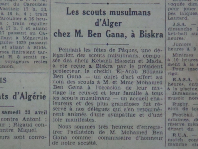 les scouts musulmans à biskra