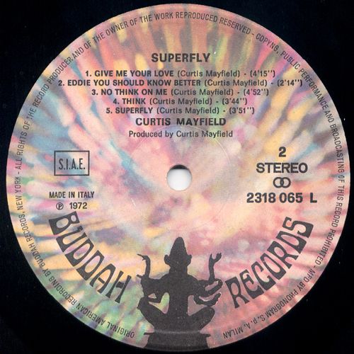 1972 : Album " Superfly " Curtom Records CRS 8014 ST [ US ]