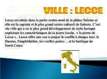                                   **  CARTE d' ITALIE :  VILLE de LEECE -province de SALENTO