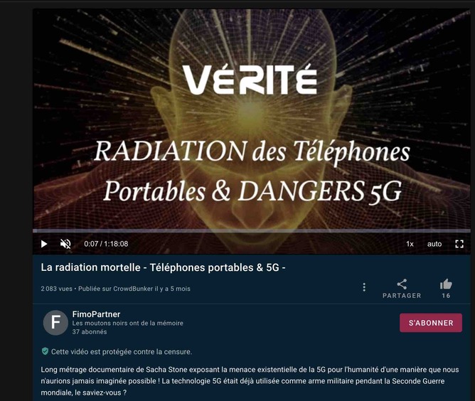 5G & téléphone portable : La radiation mortelle