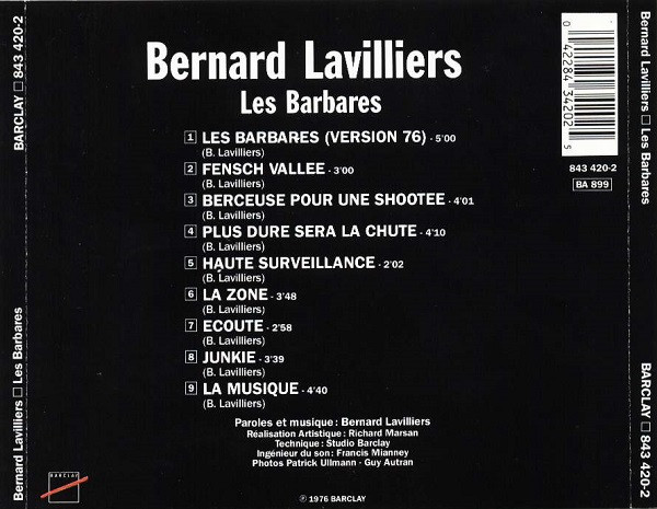 Mes Indispensables 23 Bernard Lavilliers Les Barbares 1976