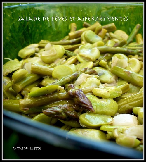 Salade de fèves et asperges vertes