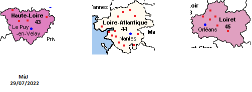 Haute Loire (43) Loire Atlantique (44) Loiret (45)