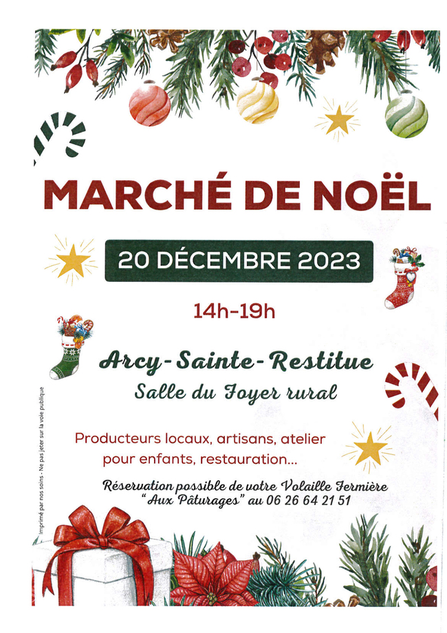 Marché de Noël à Arcy-Sainte-Restitue