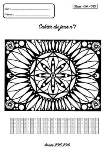 Pages de Garde du cahier du jour