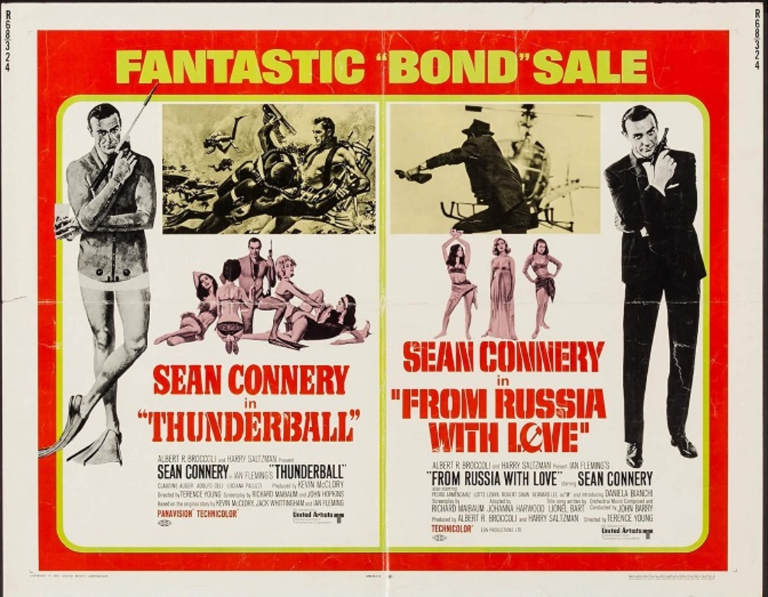 Réédition de Opération Tonnerre et Bons baisers de Russie en double programme BOX OFFICE USA 1968