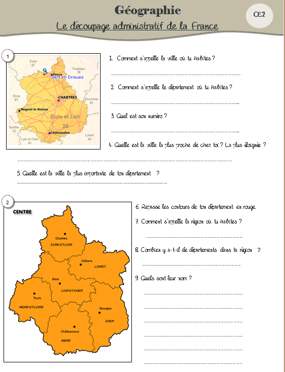 Découpage administratif de la France (région Centre, département Eure et Loir)