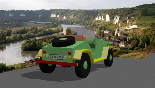 Vue montrant l'arrière de la voiture