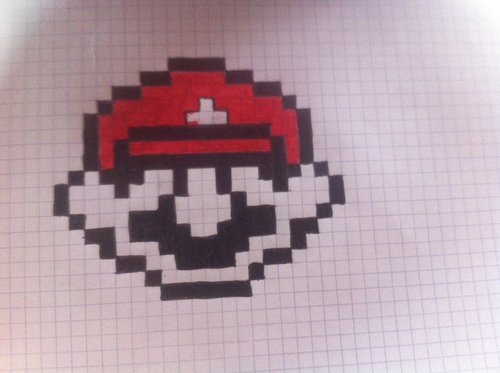 tete de Mario pixel 