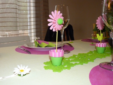Table printemps vert et rose