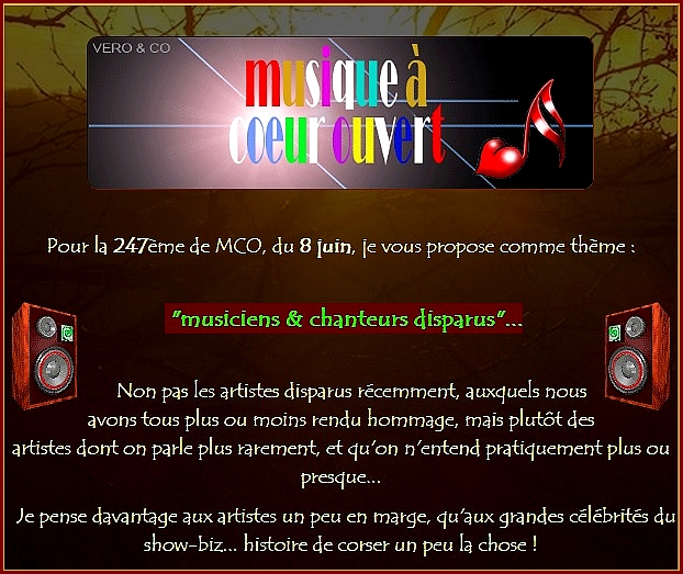 - MCO 247 : Artistes et musiciens disparus