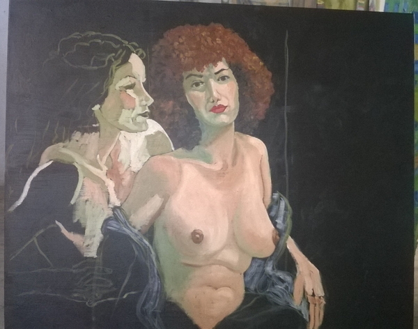 Dimanche - En cours : Peinture à l'huile, trois femmes (3)