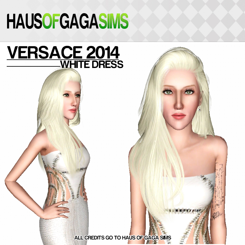 VERSACE 2014 WHITE STRAPLESS CRYSTAL DRESS