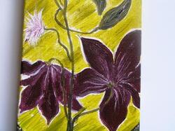 acrylique sur toile clematite violette