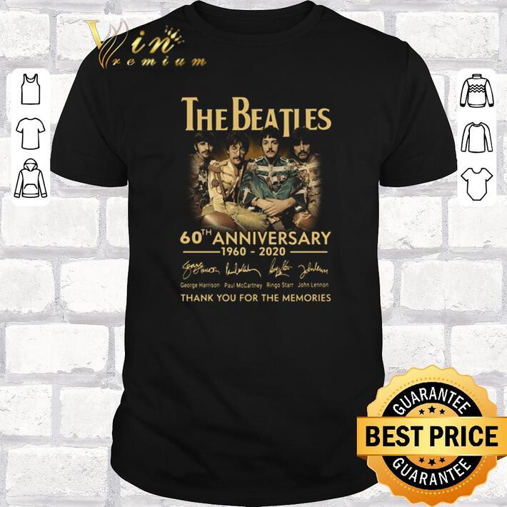 Top The Beatles 60th anniversary thank you for the memories signed shirt