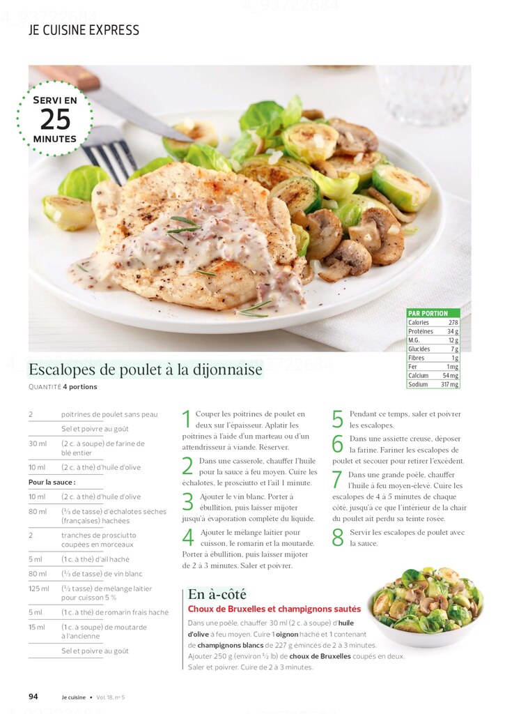 Recettes 12:  Je cuisine express - servi en 25 minutes (7 pages)