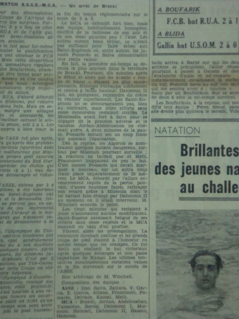 25.9.1938 afn asse elimine le mca 3-2 après prolongations