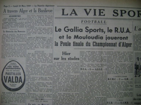 le mca joue la poule finale contre le rua et le gallia pour le titre