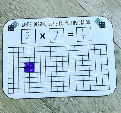 Lance, dessine et écris la multiplication