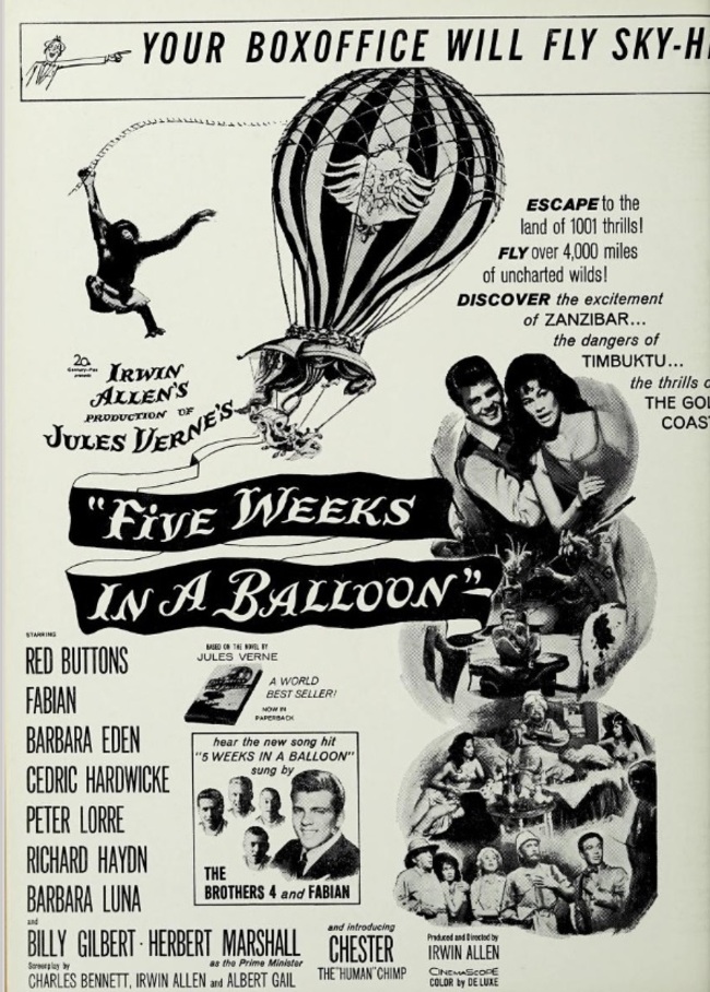 FIVE WEEKS IN A BALLOON box office usa 1962