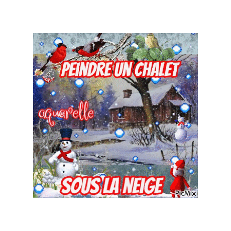 Dessin et peinture - vidéo 3684 : Peindre un chalet dans un paysage enneigé - aquarelle.