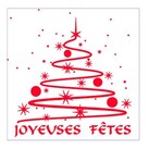 Etiquette cadeau adhésive "Joyeuses Fêtes" 34x34mm - par 250-Etiquettes cadeaux