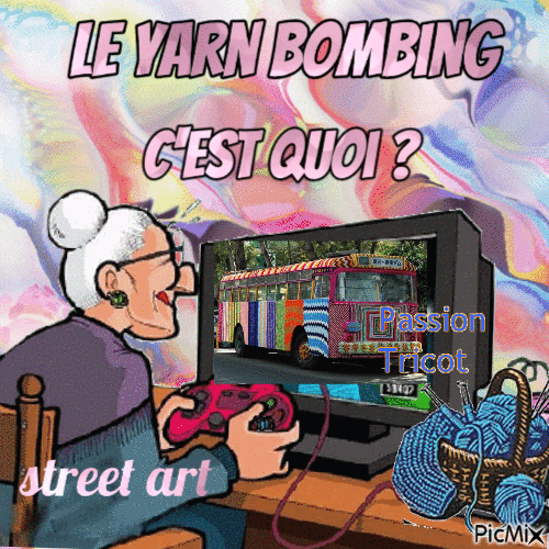 Dessin et peinture - vidéo 3781 : Le yarn bombing, c'est quoi ?.- Street art.