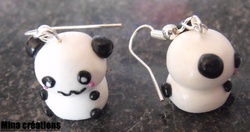 Boucles d'oreilles filou panda