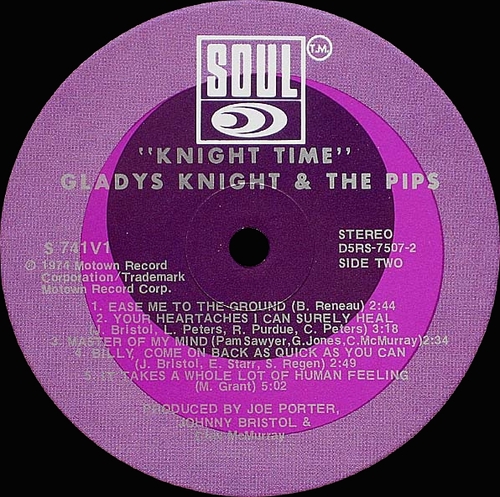 Gladys Knight & The Pips : Album " Knight Time " Soul ‎Records S 741V1 [ US ]