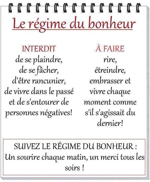 Le régime du Bonheur