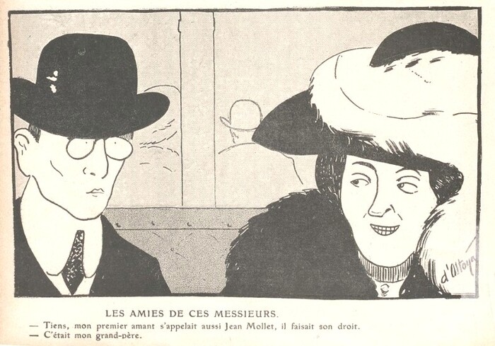 Anciens étudiants en droit de Paris. L'Assiette au Beurre. 26 novembre 1910. Dessin d'Ostoya