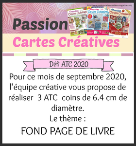 Défi ATC septembre 2020 "Passion cartes créatives"