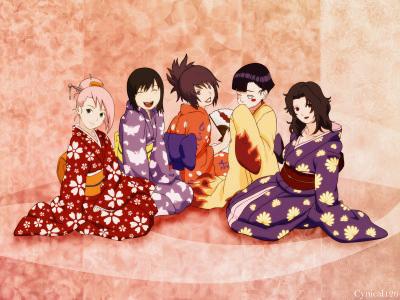 Quelque filles en kimono